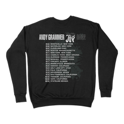 Art of joy misprinted tour black crewneck back Andy Grammer