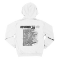 Art of joy misprinted tour white hoodie back dates Andy Grammer