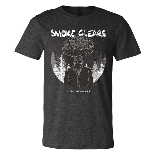 Smoke clears flower explosion dark grey tee Andy Grammer