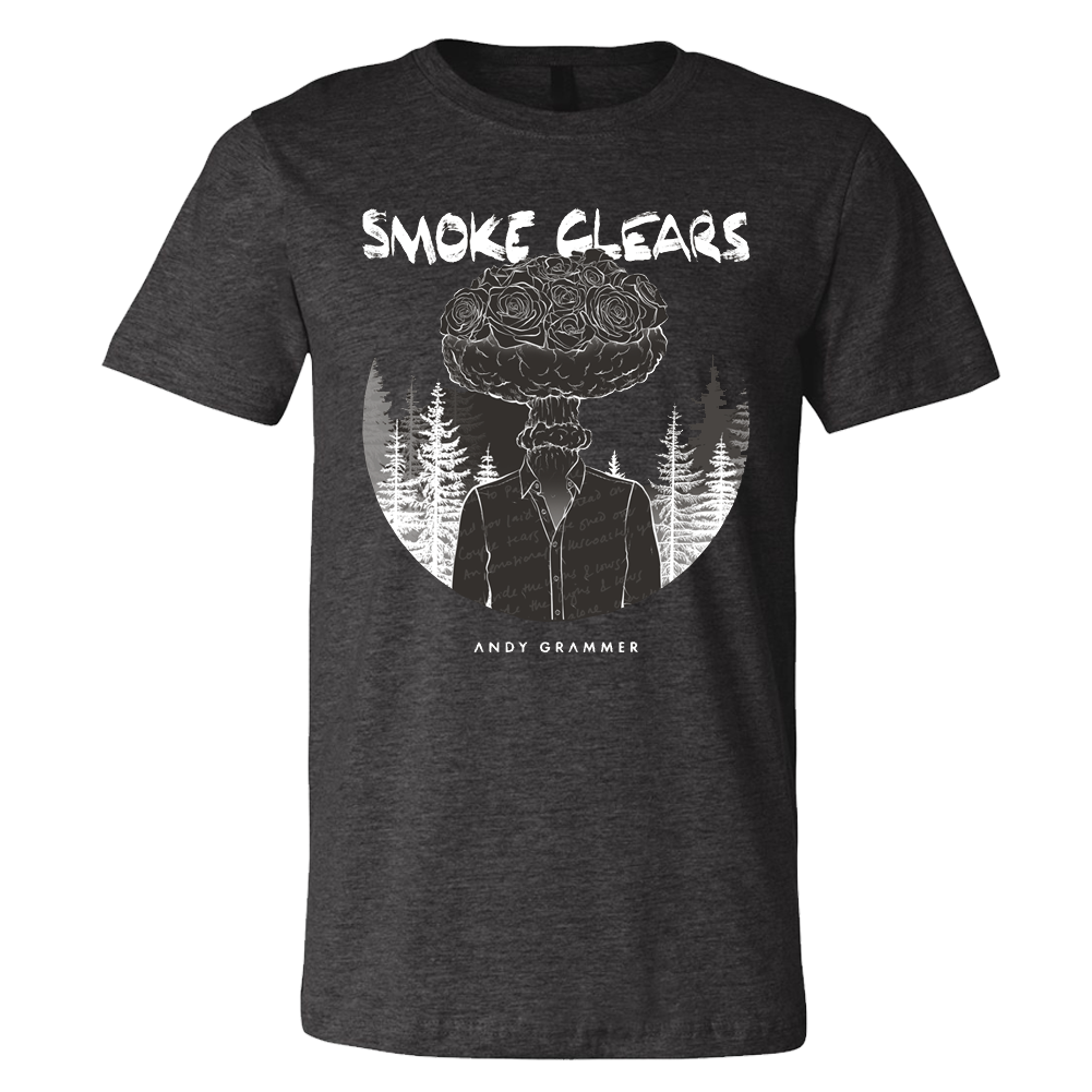 Smoke clears flower explosion dark grey tee Andy Grammer