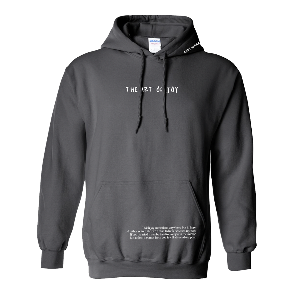 The art of joy collage grey sweatshirt front Andy Grammer